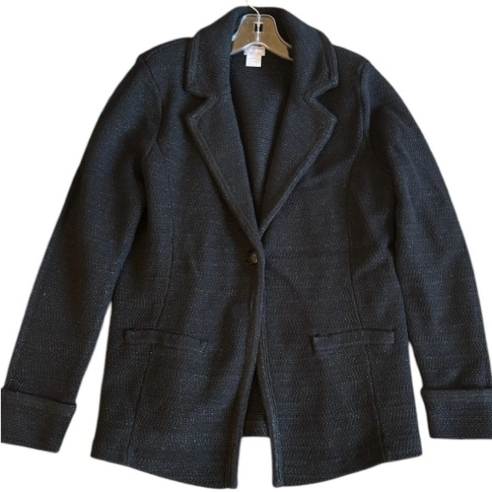 Chico’s Relaxed Evening Holiday One Button -Blazer in Black M